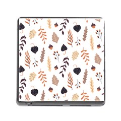 Autumn Seamless Leaves Pattern  Memory Card Reader (square 5 Slot)