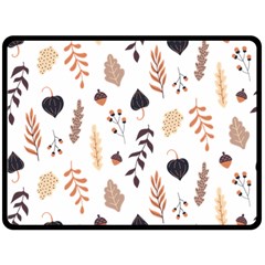 Autumn Seamless Leaves Pattern  Fleece Blanket (large)