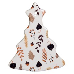 Autumn Seamless Leaves Pattern  Christmas Tree Ornament (two Sides)