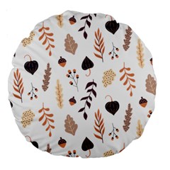 Autumn Seamless Leaves Pattern  Large 18  Premium Round Cushions