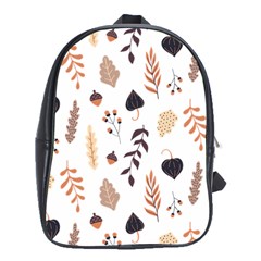 Autumn Seamless Leaves Pattern  School Bag (xl)