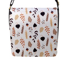 Autumn Seamless Leaves Pattern  Flap Closure Messenger Bag (l) by Safari