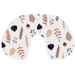 Autumn Seamless Leaves Pattern  Travel Neck Pillow Back