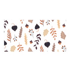 Autumn Seamless Leaves Pattern  Satin Wrap 35  X 70 