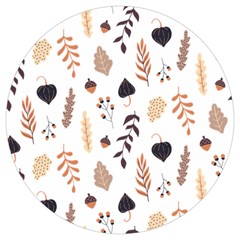 Autumn Seamless Leaves Pattern  Round Trivet by Safari