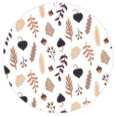 Autumn Seamless Leaves Pattern  Uv Print Acrylic Ornament Round by Safari