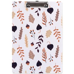 Autumn Seamless Leaves Pattern  A4 Acrylic Clipboard by Safari