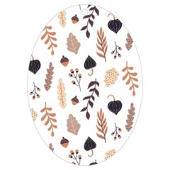 Autumn Seamless Leaves Pattern  Uv Print Acrylic Ornament Oval by Safari