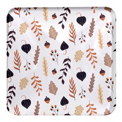 Autumn Seamless Leaves Pattern  Square Glass Fridge Magnet (4 Pack) by Safari