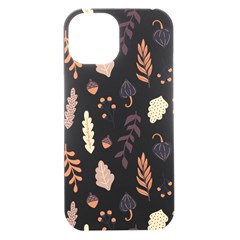 Autumn Seamless Leaves Pattern  Iphone 15 Plus Black Uv Print Pc Hardshell Case