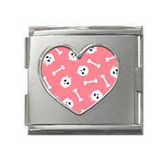 Halloween Pattern With Sculles And Bones 20240926 160927 0000 Mega Link Heart Italian Charm (18mm)