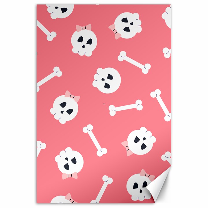 Halloween Pattern With Sculles And Bones 20240926 160927 0000 Canvas 20  x 30 