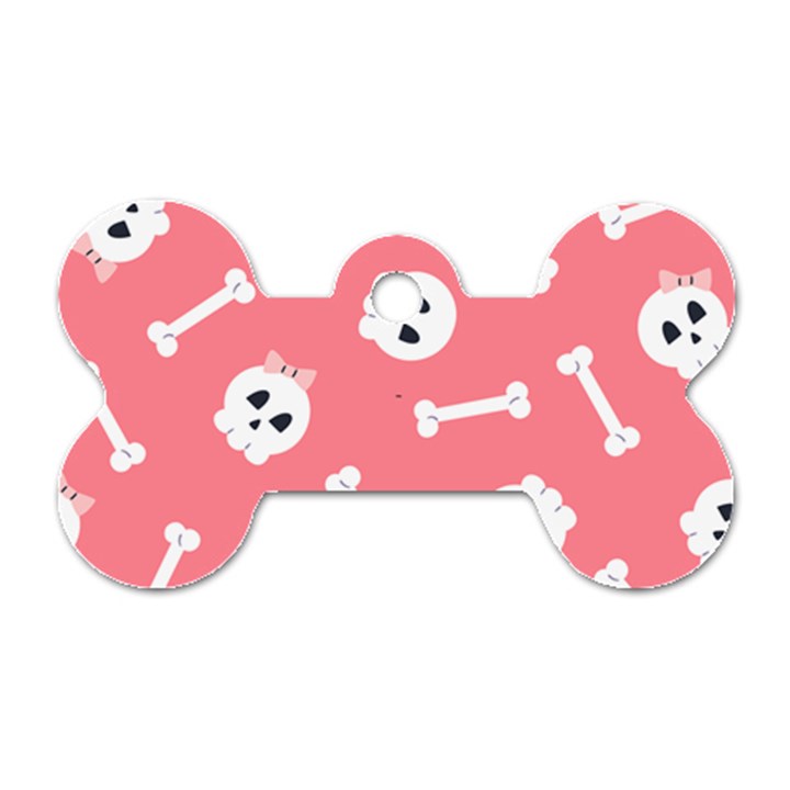 Halloween Pattern With Sculles And Bones 20240926 160927 0000 Dog Tag Bone (Two Sides)