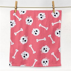 Halloween Pattern With Sculles And Bones 20240926 160927 0000 Face Towel by Safari