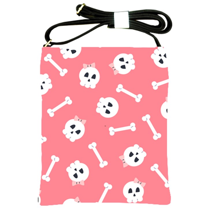 Halloween Pattern With Sculles And Bones 20240926 160927 0000 Shoulder Sling Bag