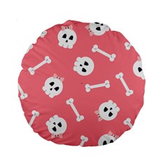 Halloween Pattern With Sculles And Bones 20240926 160927 0000 Standard 15  Premium Round Cushions