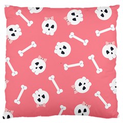 Halloween Pattern With Sculles And Bones 20240926 160927 0000 Standard Premium Plush Fleece Cushion Case (Two Sides)