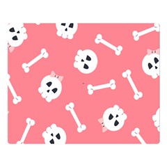 Halloween Pattern With Sculles And Bones 20240926 160927 0000 Two Sides Premium Plush Fleece Blanket (large) by Safari