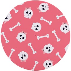 Halloween Pattern With Sculles And Bones 20240926 160927 0000 Uv Print Round Tile Coaster by Safari