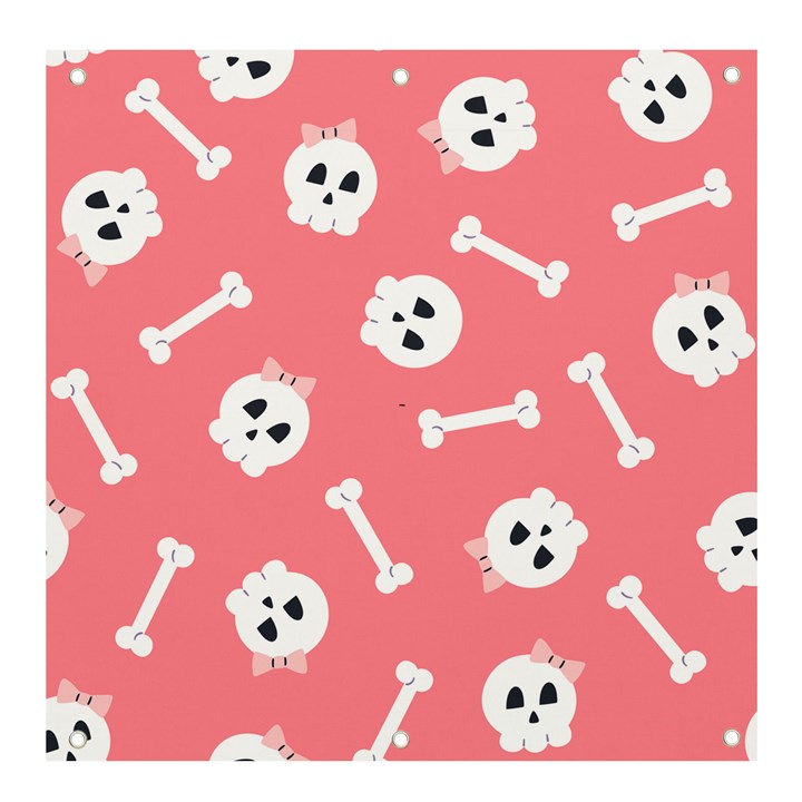 Halloween Pattern With Sculles And Bones 20240926 160927 0000 Banner and Sign 4  x 4 