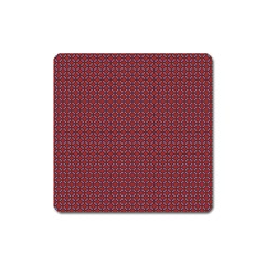 Brown Red Dot Pattern Square Magnet