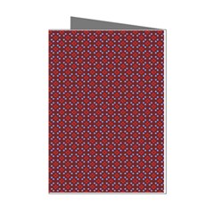 Brown Red Dot Pattern Mini Greeting Cards (pkg Of 8)