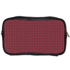 Brown Red Dot Pattern Toiletries Bag (one Side) by ytdream