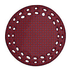 Brown Red Dot Pattern Ornament (round Filigree)