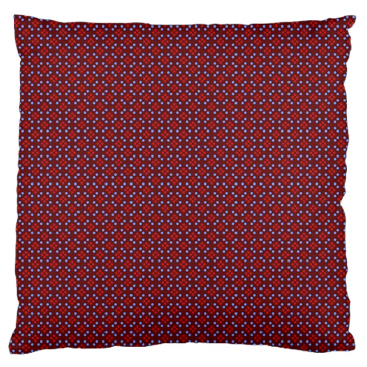 Brown Red Dot Pattern Standard Premium Plush Fleece Cushion Case (Two Sides)