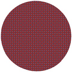 Brown Red Dot Pattern Wooden Puzzle Round by ytdream