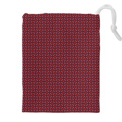 Brown Red Dot Pattern Drawstring Pouch (4xl) by ytdream