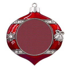 Brown Red Dot Pattern Metal Snowflake And Bell Red Ornament by ytdream