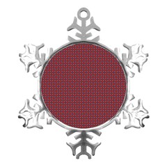 Brown Red Dot Pattern Metal Small Snowflake Ornament by ytdream