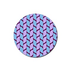 Purple Blue Pattern Rubber Round Coaster (4 Pack)