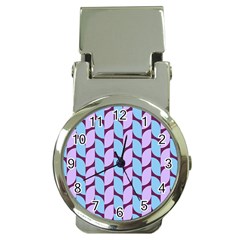 Purple Blue Pattern Money Clip Watches by ytdream