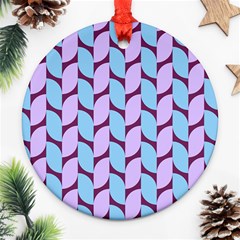 Purple Blue Pattern Round Ornament (two Sides)