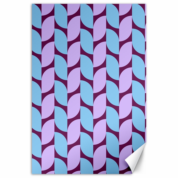 Purple Blue Pattern Canvas 24  x 36 