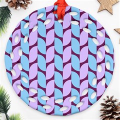 Purple Blue Pattern Round Filigree Ornament (two Sides)