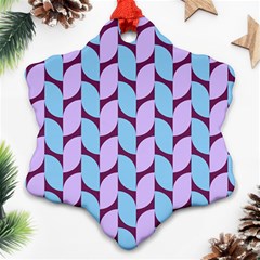 Purple Blue Pattern Snowflake Ornament (two Sides) by ytdream