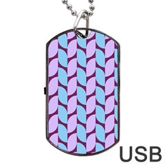 Purple Blue Pattern Dog Tag Usb Flash (one Side) by ytdream