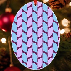 Purple Blue Pattern Uv Print Acrylic Ornament Oval