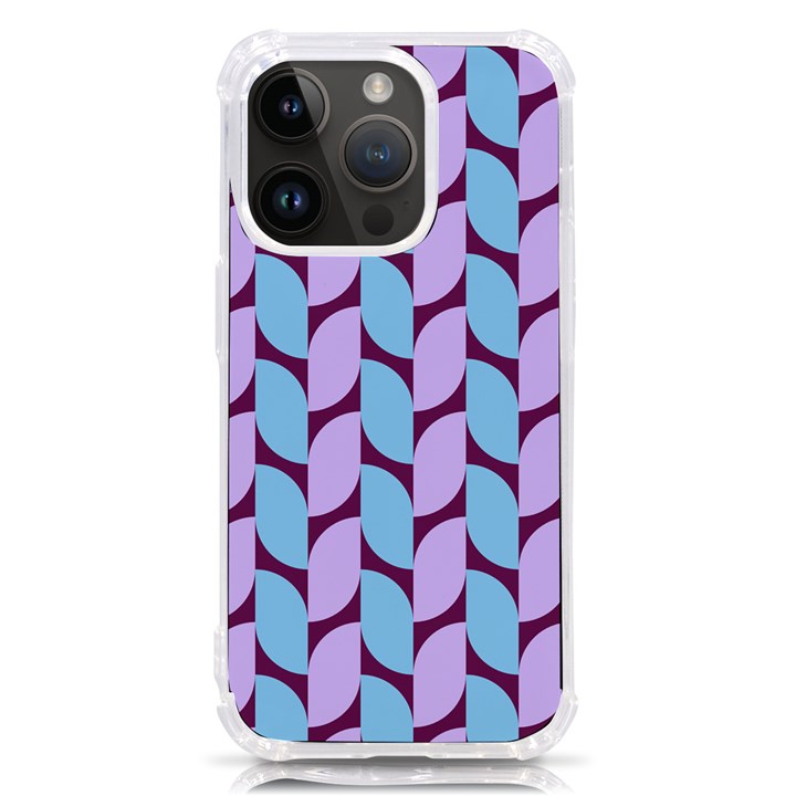 Purple Blue Pattern iPhone 14 Pro TPU UV Print Case