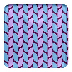 Purple Blue Pattern Square Glass Fridge Magnet (4 Pack)