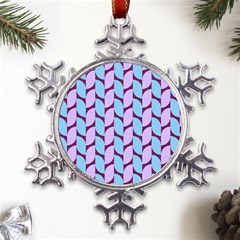 Purple Blue Pattern Metal Large Snowflake Ornament by ytdream