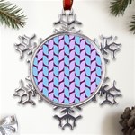 Purple Blue Pattern Metal Large Snowflake Ornament Front