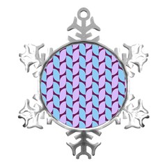 Purple Blue Pattern Metal Small Snowflake Ornament by ytdream