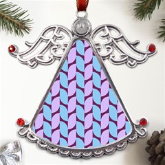 Purple Blue Pattern Metal Angel With Crystal Ornament