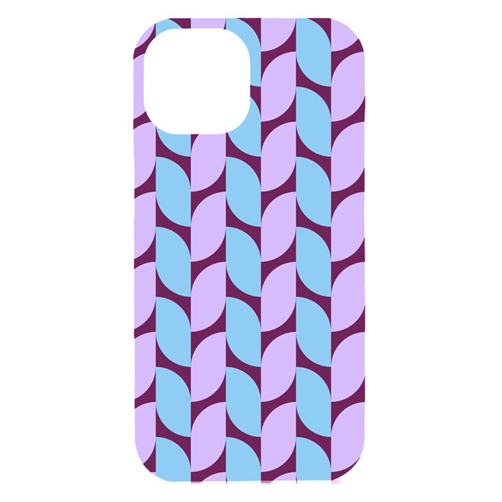 Purple Blue Pattern iPhone 15 Black UV Print PC Hardshell Case