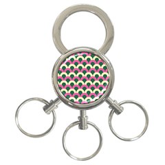 Green Yellow Pattern 3-ring Key Chain by ytdream