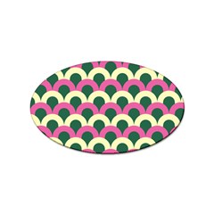 Green Yellow Pattern Sticker (oval)